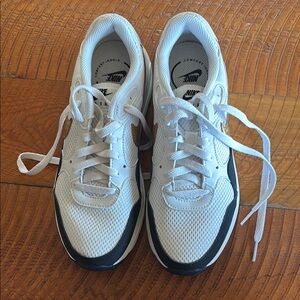 Nike White and Black Athletic Shoes with Breathable Mesh